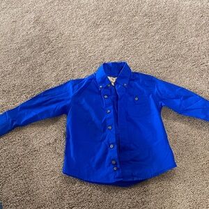 XXS youth boys blue wrangler button down